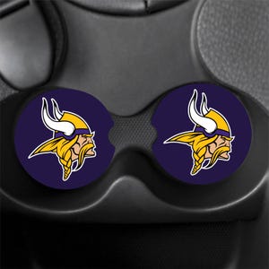 Minnesota Vikings set van 2 auto-onderzetters! aanpasbaar GRATIS VERZENDING IN DE VS Voetbalfan verjaardag valentijnscadeau tiener echtgenoot zoon Kerstmis