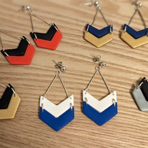 Customizable Team Double Chevron Polymer Clay Earrings