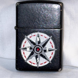 1997 Zippo Lighter G-XIII Black Compass Adventure Marlboro New Insert