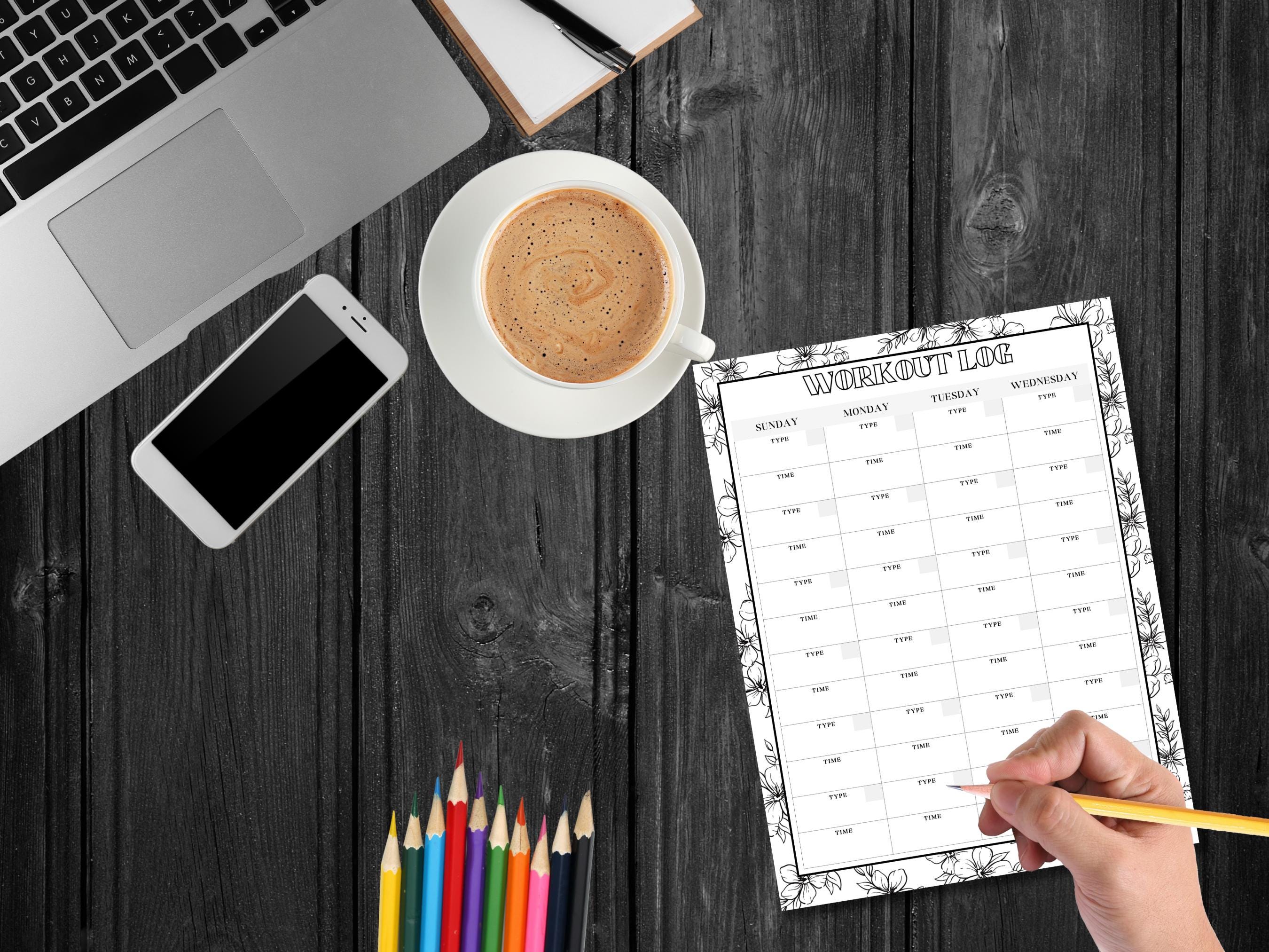 Printable Color-in Workout Log, Fitness Tracker (digital Download) - Etsy