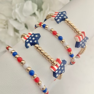Patriotic Bracelets | 4th of July Bracelets | Red White and Blue Bracelets