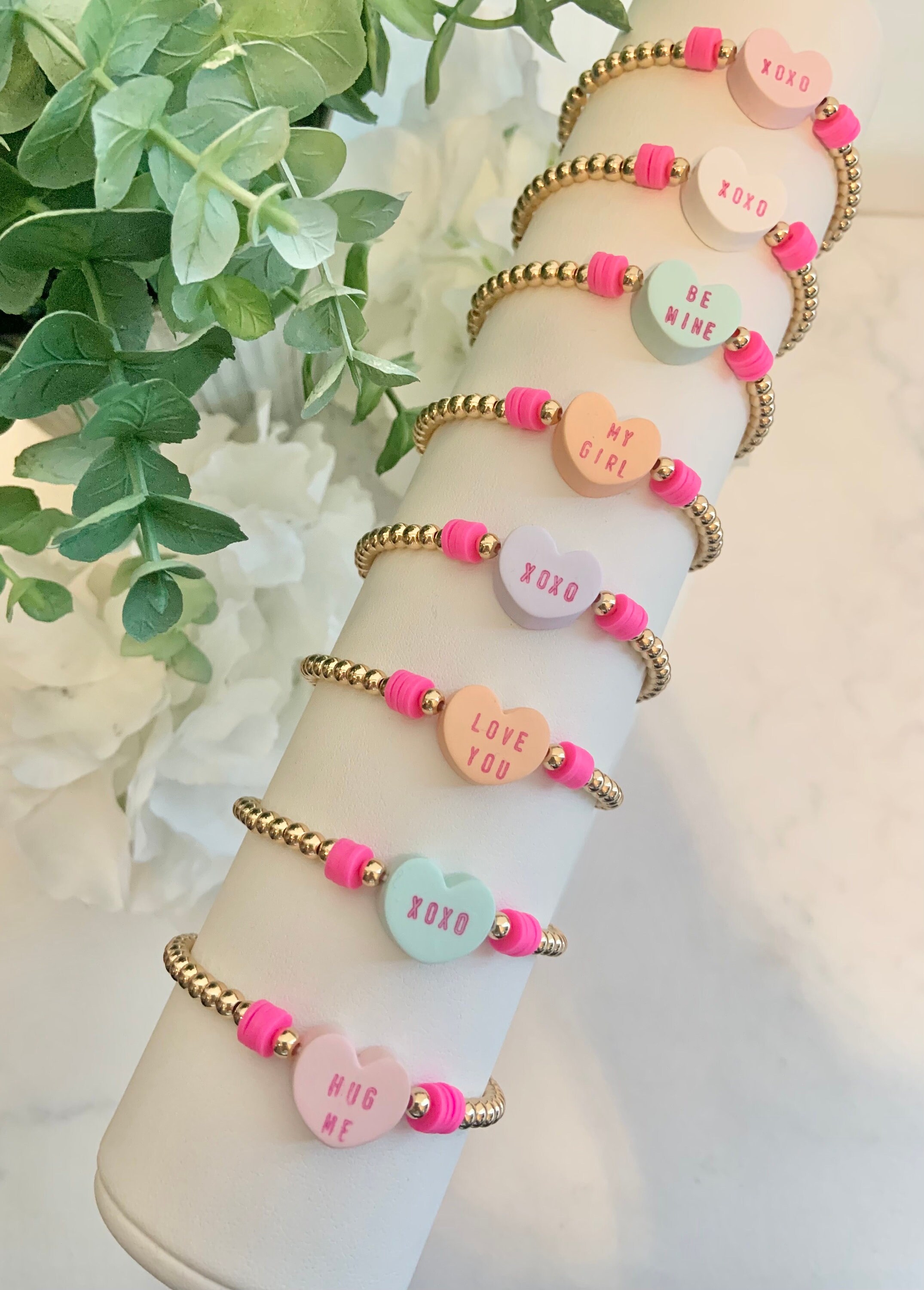 Custom Name Bracelet, Personalized Candy Bracelet, Pastel Faux