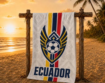 Ecuador Soccer Crest Beach Towel | Quick-Dry Football Fan Summer Towel