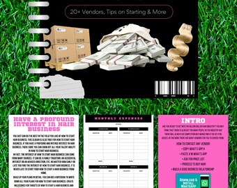 Hair Vendor Ebook NOT A TEMPLATE Bundles Glam20 Pages Start Your Own Business