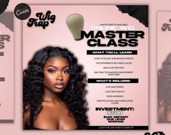 DIY Wig Construction Flyer: Editable Canva Template (Digital Download)