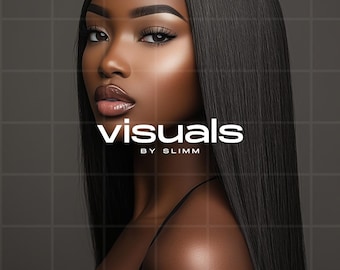 Black Model Hair Stock Photo: Wig, Lace Frontal, Beauty Images (Digital Download