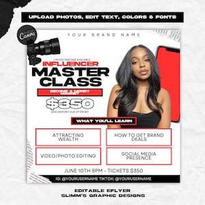 DIY MasterClass Flyer | Canva Template | Editable Canva Flyer | Online Course Flyer Template | Training Course Flyer Template | Personalized