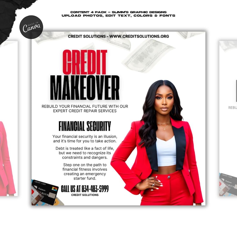 Credit Repair Flyers: DIY Social Media Templates (canva) - Etsy