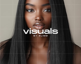 Black Woman Wig Stock Photo: AI-Generated Hair Model Image (Instant Download)