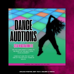Editable Dance Audition Flyer Template | Canva Design | Dance Team Tryouts | Instant Download | DIY Social Media Flyer
