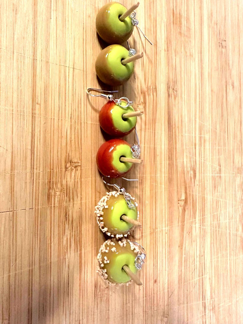 Oorbellen met gekonfijte appels – Handgemaakte sieraden van polymeerklei, 3 ontwerpen afbeelding 6