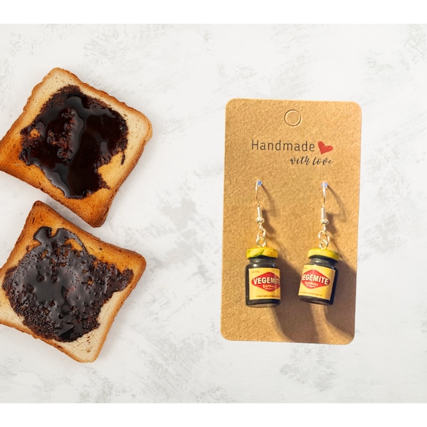 Vegemite Earrings | Vegemite Jars | Vegemite Spread | Snack Earrings | Lunch Earrings | Food Earrings | Australian Earrings | Down Under