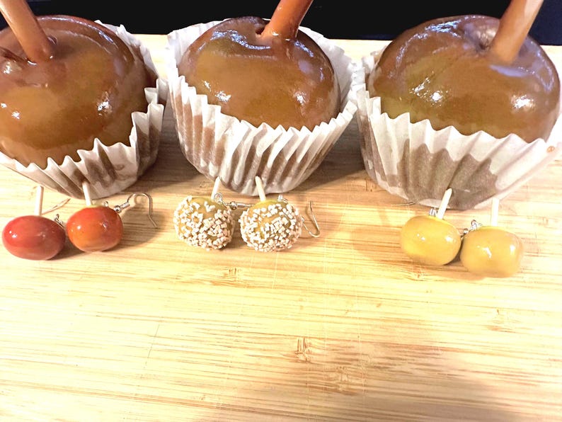 Oorbellen met gekonfijte appels – Handgemaakte sieraden van polymeerklei, 3 ontwerpen afbeelding 2