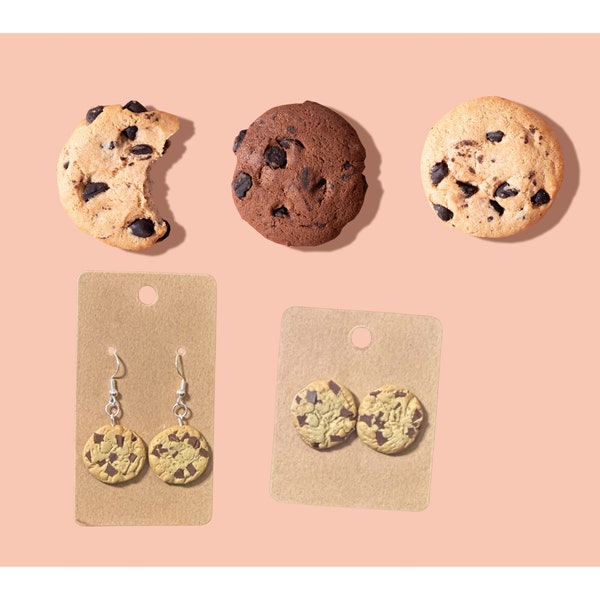Chocolate Chip Cookie Earrings | Cookie Earrings | Food Earrings | Clay Earrings | Dangle Earrings | Fun Earrings | Gift for Her