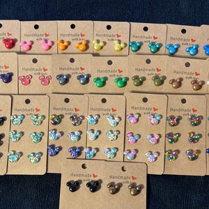 Mickey Mouse Earrings - Disney Inspired Jewelry - Fun and Whimsical Accessories - Sterling Silver Hooks