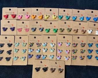 Pendientes de Mickey Mouse - Joyas inspiradas en Disney - Accesorios divertidos y originales - Ganchos de plata de ley