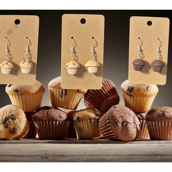 Muffin Earrings | Chocolate Muffins | Blueberry Muffins | Chocolate Chip Muffin | Food Earrings | Food Jewelry | Gift for Her | Clay Earring