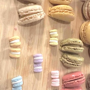 Handmade Polymer Clay Macaron Stud Earrings – Dessert Jewelry Set of 4