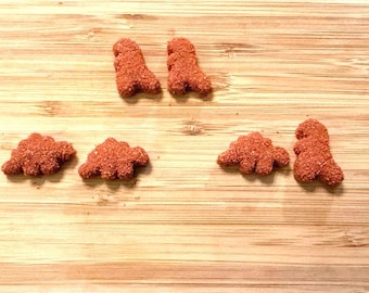Imanes de pepitas de dinosaurio - Juego de 2 de arcilla polimérica hechos a mano