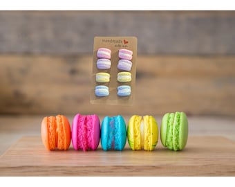 Macaron Cookie Earrings Set of 4 | Cake Earrings | Dessert Earrings | Sweet Earrings | Food Earrings | Macaron Earrings | Magnet Option