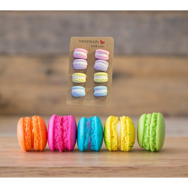 Macaron Cookie Earrings Set of 4 | Cake Earrings | Dessert Earrings | Sweet Earrings | Food Earrings | Macaron Earrings | Magnet Option