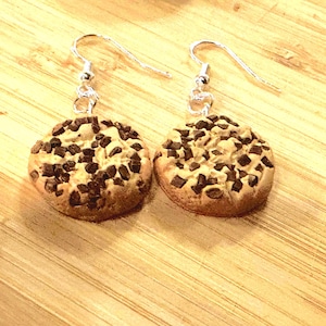 Handgemachte Chocolate Chip Cookie Ohrringe: Polymer Clay, Sterling Silber