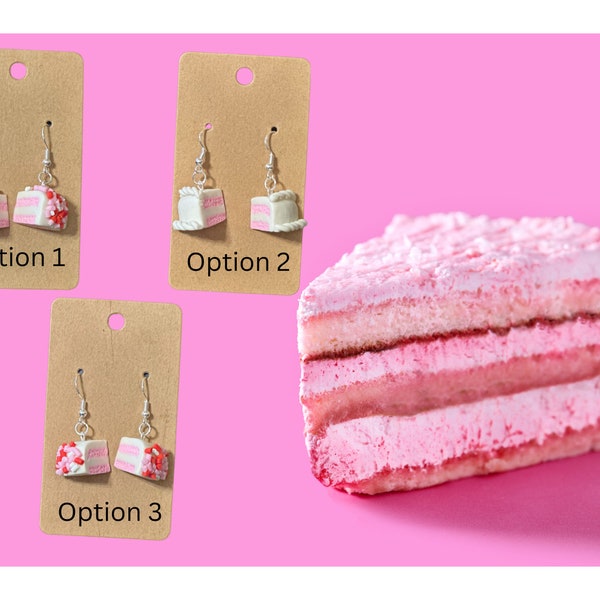 Pink Cake Earrings | Cake Earrings | Valentine's Day Earrings | Valentine's Jewelry | Gift for Her | Food Earrings | Fun Earrings