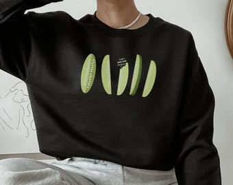 Funny Pickle Sweatshirt, 'Can I Have Your Pickle' Graphic Crewneck