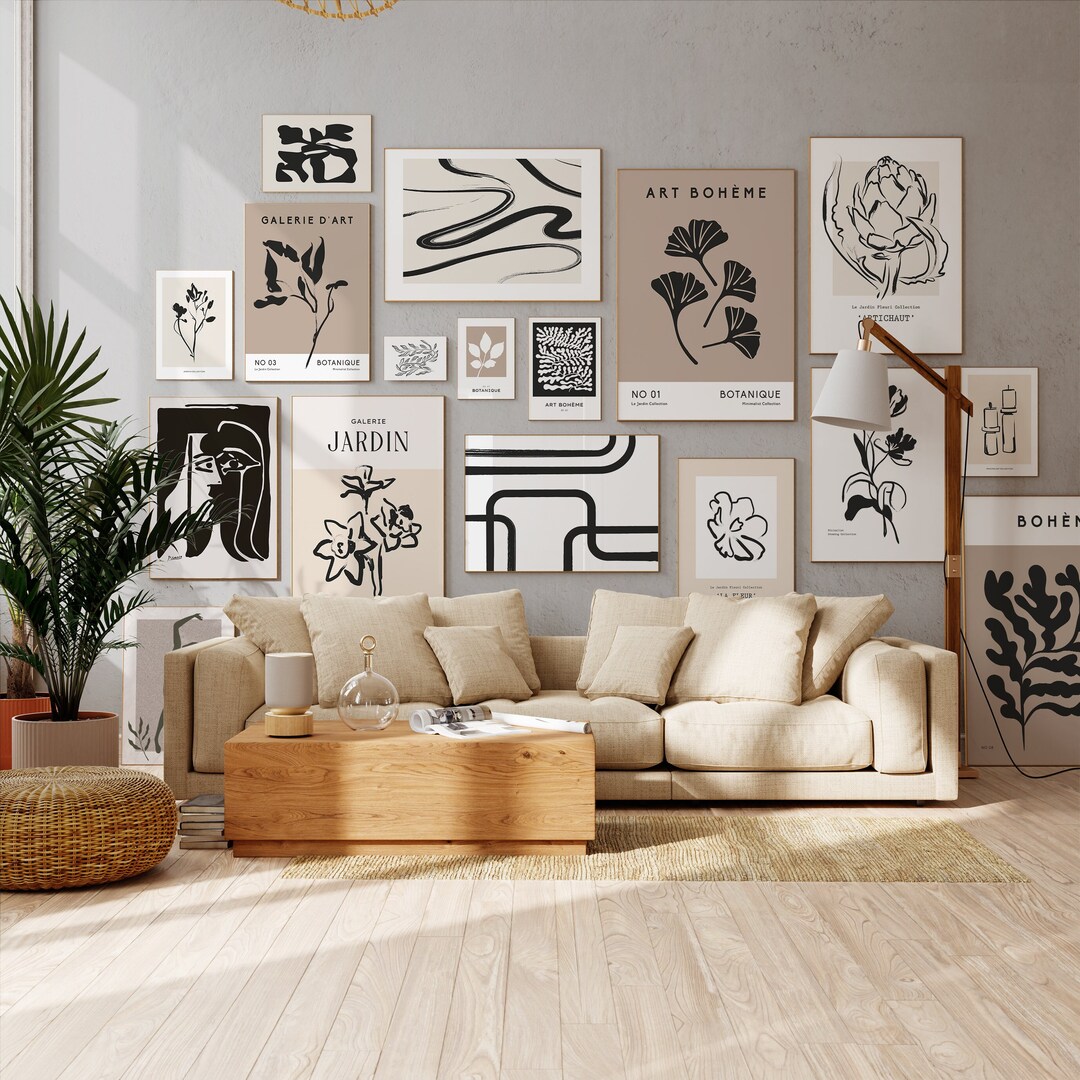 Modern Boho Chic Gallery Wall Set Eclectic Mega Bundle Etsy