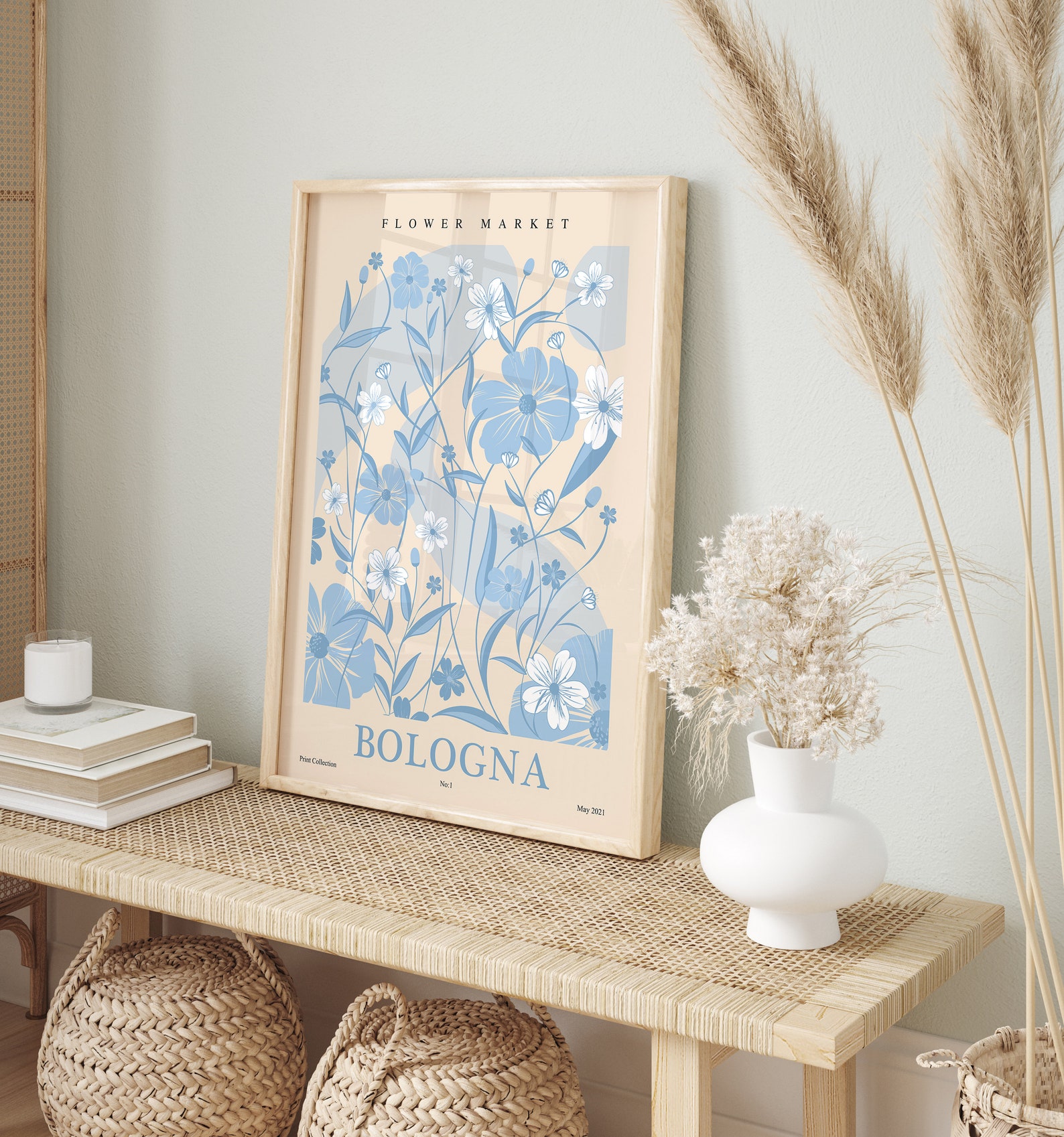 Blue Gallery Wall Art Set of 5 Flower Market Print Trendy Etsy
