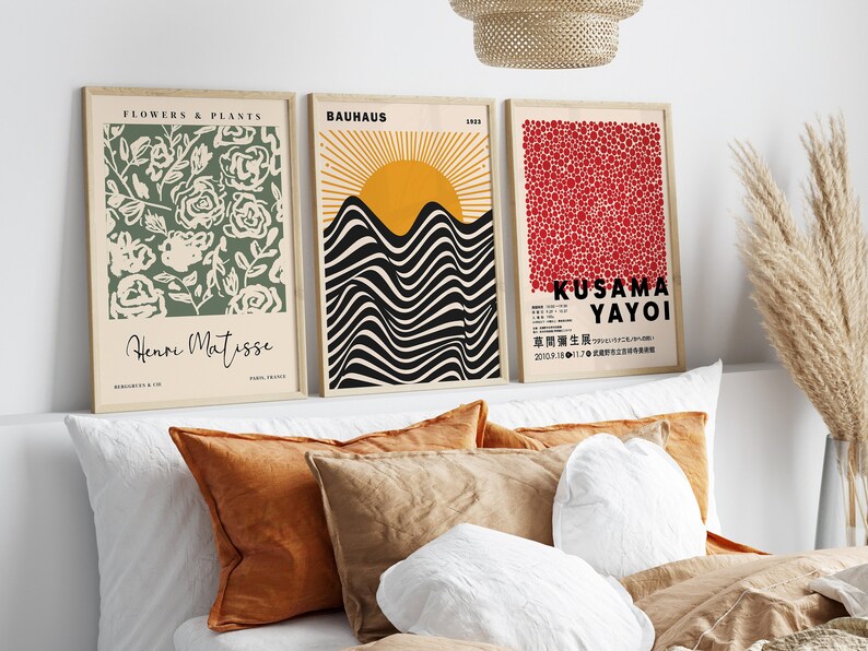 Gallery Wall Set of 3 Prints Exhibition Poster Set Colorful Etsy