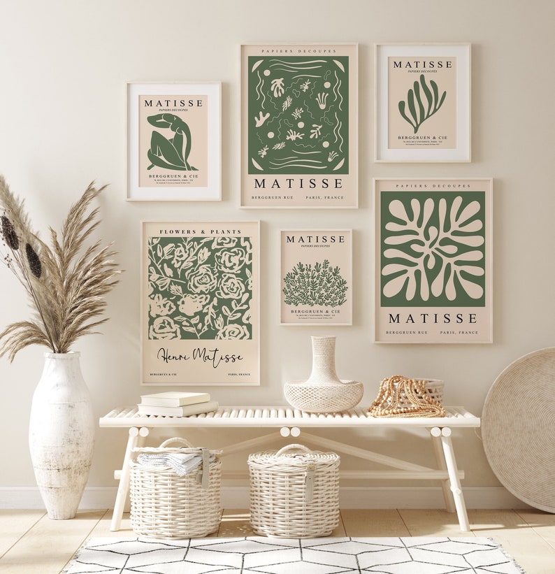 Sage Green Wall Art Gallery Wall Set of 6 Prints Matisse Etsy