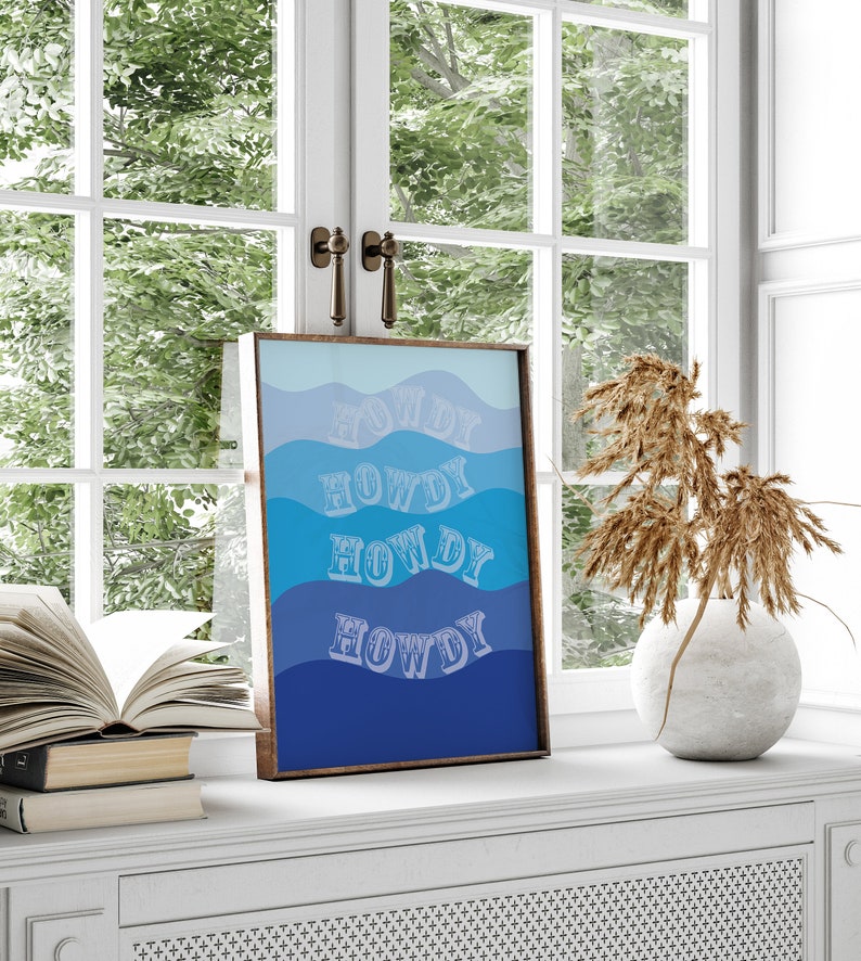 Blue Preppy Wall Art Set of 6 Blue Gallery Wall Set Preppy Etsy