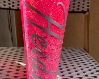 Starbucks snow globe glitter cup, pink color, snow globe tumbler,  glitter flow cup, tumbler tumbler, Blizzard cup, Acrylic Tumbler