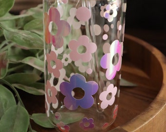 Holographic beer glass can glass, Emoji Face Drinkware, Be Happy Glass, Iced Coffee Cup, Happy Face Coffee Glass, Beer Glass