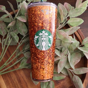 Starbucks globe glitter cup, gold copper cup, Starbucks tumbler, glitter tumbler