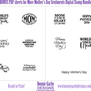 More Happy Mother's Day Sentiments Digital Stamp Bundle, Clip Art, Word Art Quotes for Cardmaking, Digital Stamps, PNG, Words for Cards image 2