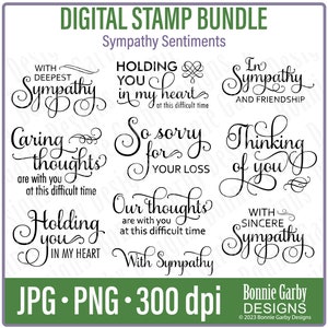 Bundel digitale postzegels Sympathy, Word Art Quotes, Clip Art, Quotes for Cards, Words for Cards, Digitale postzegels, Digital Sentiments for Cards