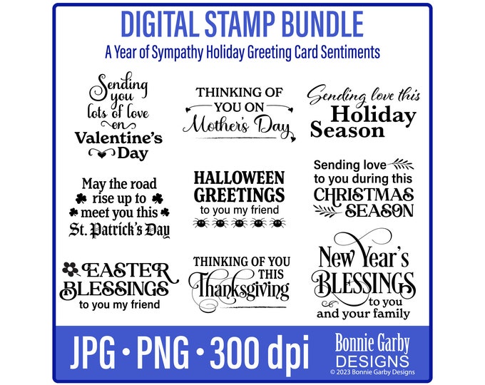Sympathy Digital Stamp Bundle, Digital Sentiments, Sympathy Sentiments ...