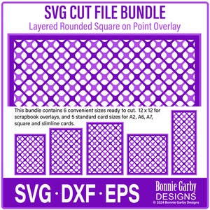 Layered Rounded Square on Point SVG Cut File, Background layered cut file, Cricut, Silhouette, Scrapbook SVG, Layered background for cards