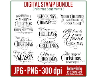 Pacchetto di timbri digitali Sentimenti natalizi 3, ClipArt, Citazioni di Word Art per la creazione di cartoline, Timbri digitali, Sentimento digitale, Parole per carte