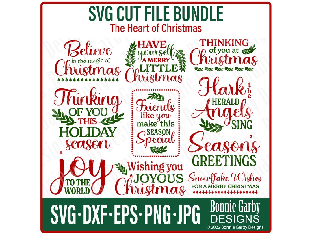 The Heart of Christmas SVG Cut File Bundle, Color Digital Stamp, Cricut ...