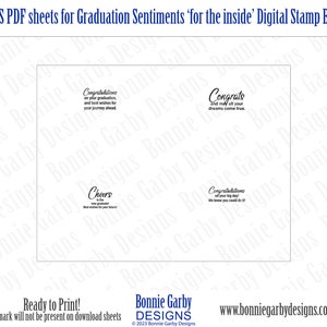 Graduation Sentiments 'for the inside' Digital Stamp Bundle, Clip Art, Word Art Quotes for Cardmaking, Words for Cards, PNG, Quote image 3