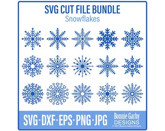 Snowflake SVG Cut File Bundle, Cricut cut files, Silhouette, T-shirt cut files, Sublimation, Clip Art, Winter, snowflake cut file, Christmas