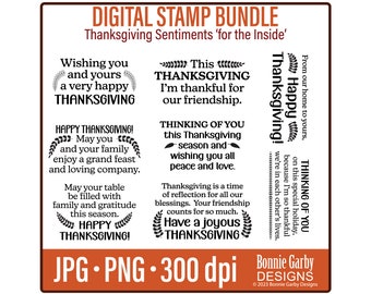 Thanksgiving Sentiments for the Inside Digital Stamps Bundle, Word Art Quotes, Paper crafting, Cardmaking words, Words Cards, Card Sentiment