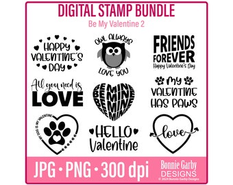 Be My Valentine 2 bundel digitale postzegels, WordArt-citaten, illustraties, WordArt-citaten voor kaarten maken, woorden voor kaarten, png, digitale gevoelens