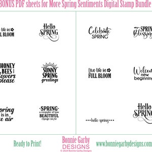 More Spring Sentiments Digital Stamp Bundle, Word Art Quotes, Clip Art, Word Art Quotes for Cardmaking, PNG, Words for Cards, Sentiments image 2