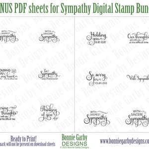 Sympathy Digital Stamp Bundle, Word Art Quotes, Clip Art, Quotes for ...