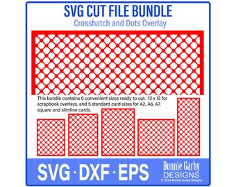 Crosshatch and Dots Background Overlay SVG Bundle, Card Background die cut, Cricut, Silhouette, Scrapbook Overlay, Background SVG for cards