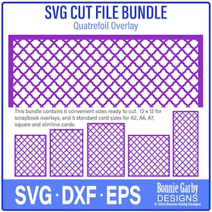 Quatrefoil Background Overlay SVG Bundle, Card Background die cut, Cricut, Silhouette, Scrapbook Overlay, Background SVG for cards, Cricut